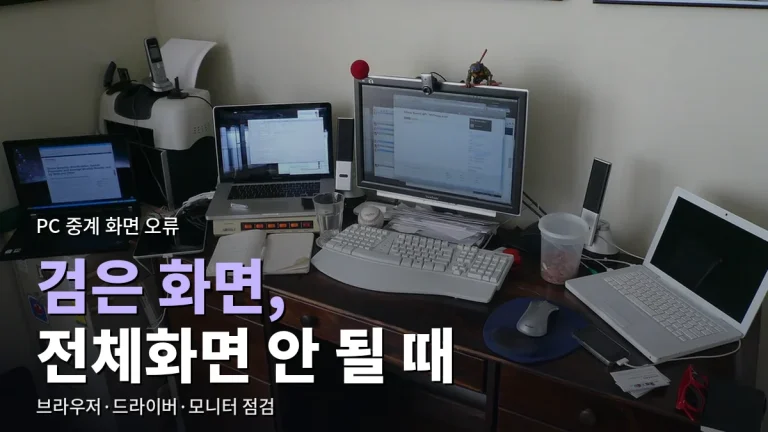 PC로 스포츠 중계 볼 때 화면이 검게 나오거나 전체화면이 안 될 때 - 증상별 해결 방법